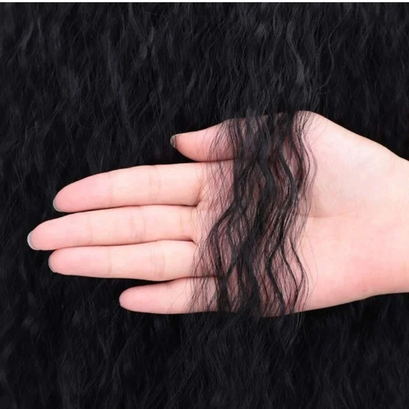 22inch Long Curly Drawstring Ponytail Clip In